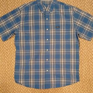 Chaps Blue and White Plaid Casual Shirt